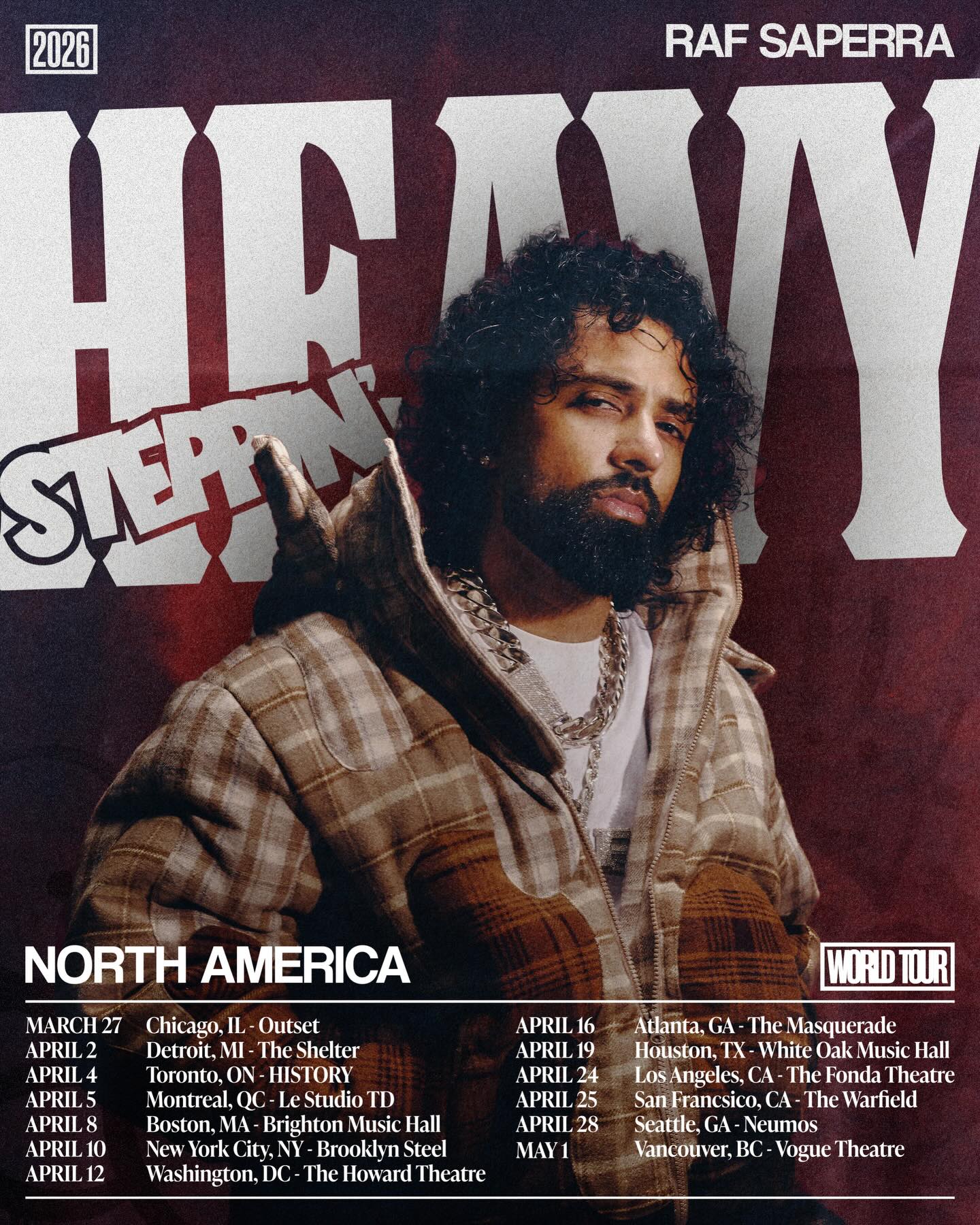 Raf Saperra Heavy Steppin Tour Poster 2026
